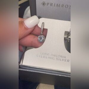 Elegant Silver Cubic Zirconia Earrings